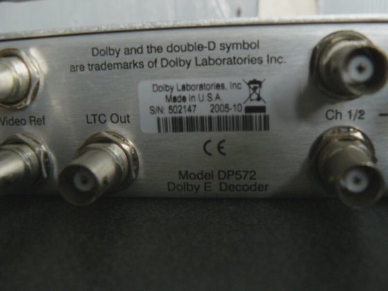 DOLBY LABORATORIES DP572 Dolby E