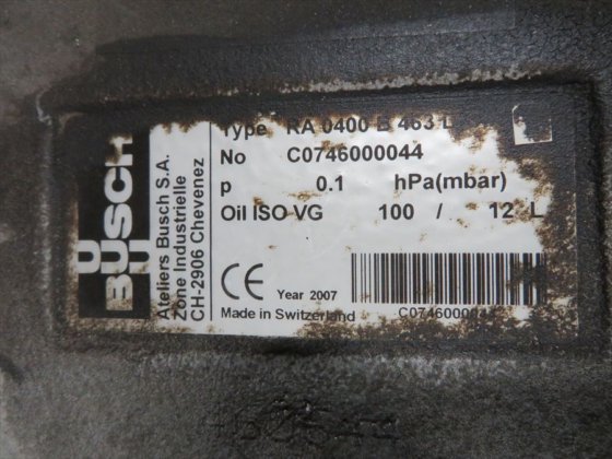 2007 ブッシュ製 真空ポンプ20馬力③