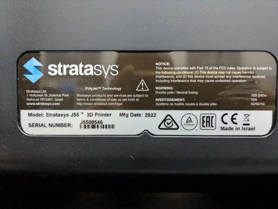 2022 ストラタシス社 J55 Prime