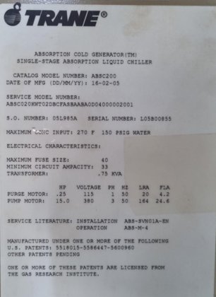 特灵 Absorption 型冷水机组