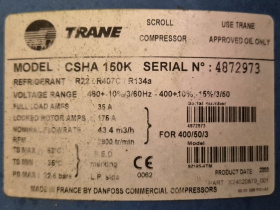 Trane CSHA 150K