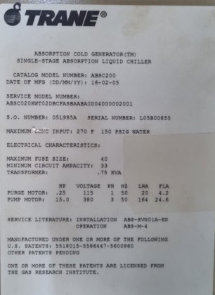 特灵 Absorption 型冷水机组