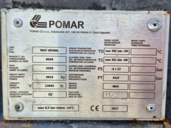 Pomar NH3 釀送艙