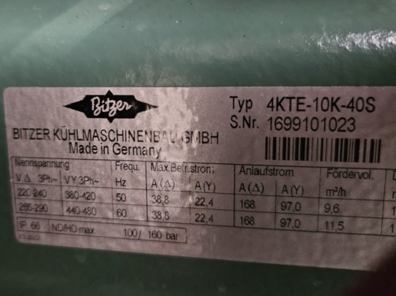 BitzerのCO2設置とコールドルーム