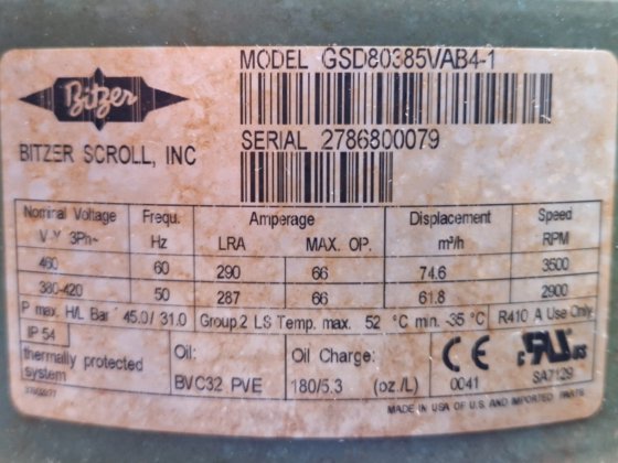 Bitzer GSD80385VAB4-1