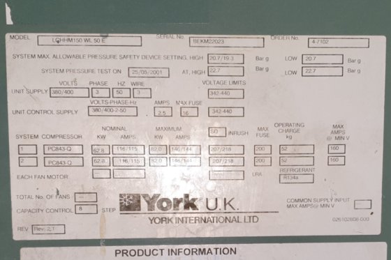 York LCHHM150 WL 50 E