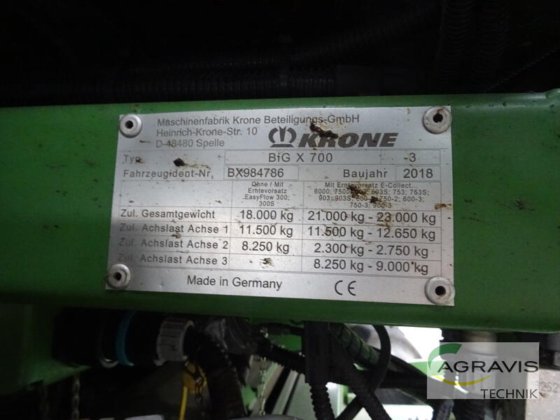 2018 Krone BIG X 700
