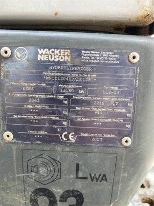 2017 Wacker Neuson ET24