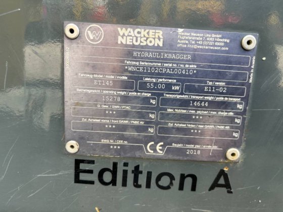 2018 Wacker Neuson ET 145