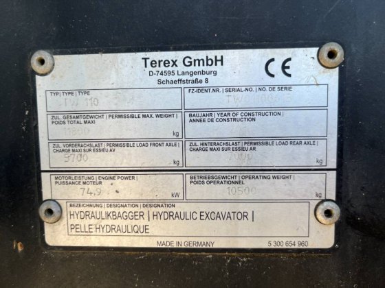 2011 Terex TW 110