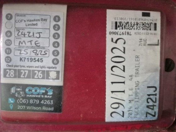 2014 MTE 4A FULL TIPPING