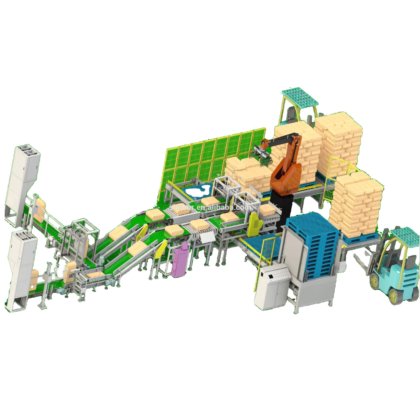 robotic packing line palletizer stack robot gripper robot arm system in ...