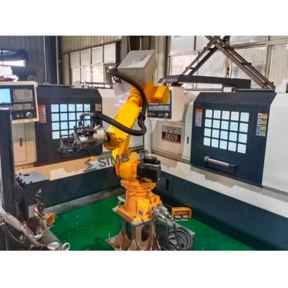 6 axis robot lathe CNC load unload processing parts collaboration robot ...