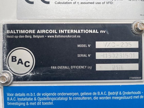 2016 Baltimore VXC-205 / 二手蒸发冷凝器