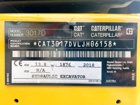 2018 Caterpillar 301.7D