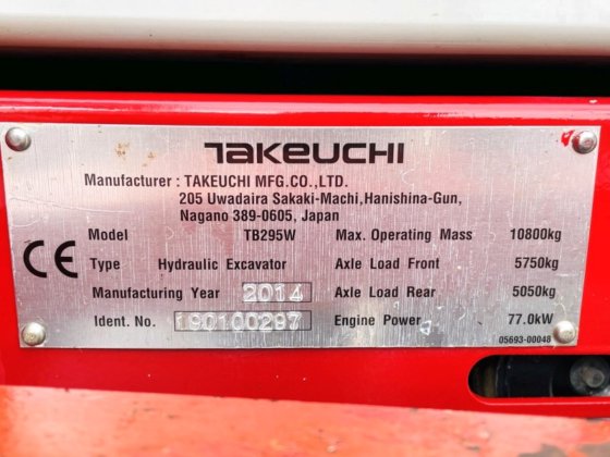 2014 Takeuchi TB295W