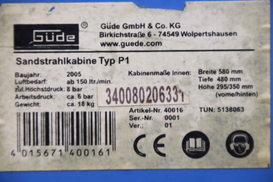 2005 Strahlanlage von Güde –