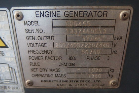 2008年空气人发电机SDG45S -