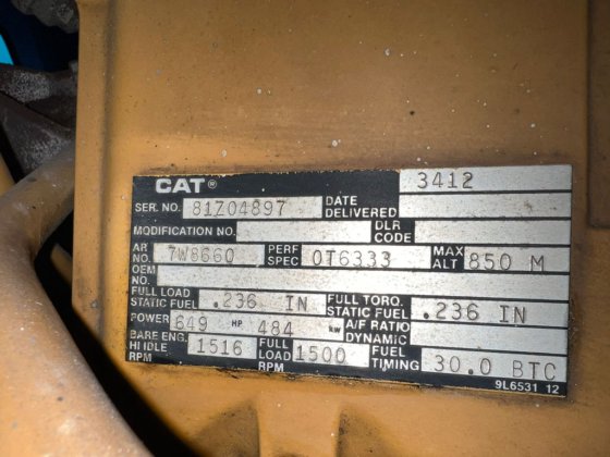 Caterpillar engine generator 3412di------。