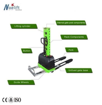 500kgポータブル自動スタッカー全電気自動積載フォークリフト