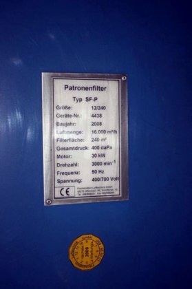 2008 Partonenstaubfilter Fleckenstein ±16000m³/h