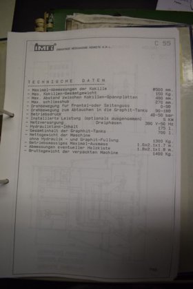1992 Gravity die casting machine