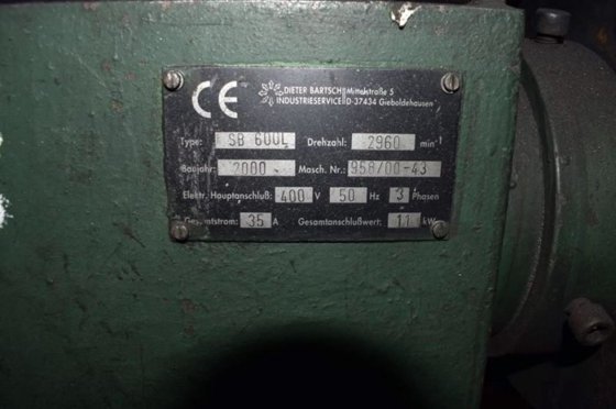 DIETER BARTSCH 磨床；60 米/秒；直径 600