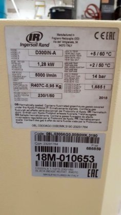 2018 INGERSOLL RAND 冷冻干燥机，5 立方米/分钟