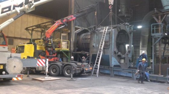 1999 Continuous tumble belt shotblast
