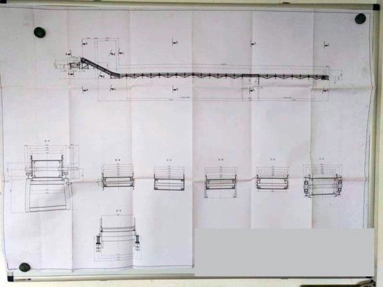 2004 スラットコンベヤ、長さ±60m、幅1400mm