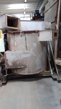 1990 傾斜るつぼ炉 ヒンデンラング、アルミニウム、ガス加熱、800 kg