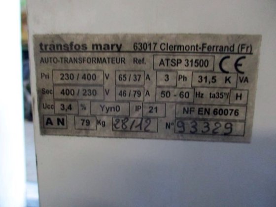 オートトランス メアリー 31,5 KVA