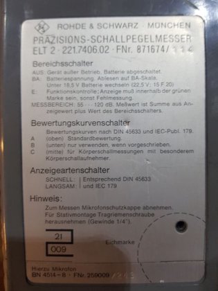 ローデ・ウント・シュワルツ プレシジョン騒音計