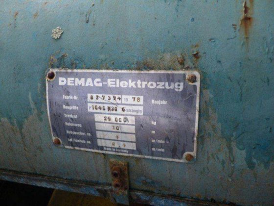 起重机桥架 25 +10 吨 DEMAG，18550