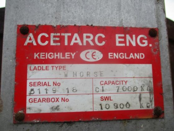 クレーン傾斜レードル（2スパウト） ACETARC 7t