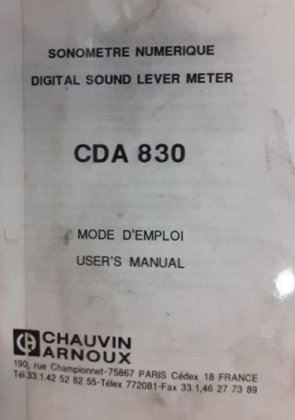 声级计 CHAUVIN ARNOUX