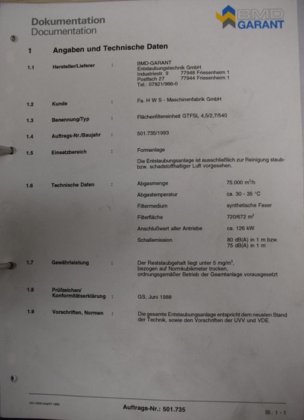 ダストフィルター BMD GARANT 75.000m³/h