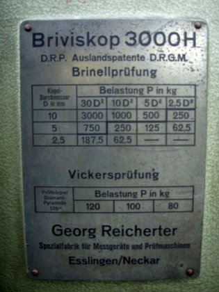 硬度計ライヒェルター、BRIVISKOP 3000 H型