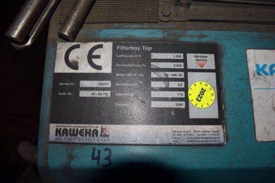 2008 移动式焊接抽吸装置 KAWEHA 2500m³/h