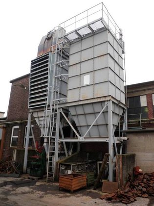 1993 带冷却器 BETH 的冲天炉过滤器，16500 立方米/小时