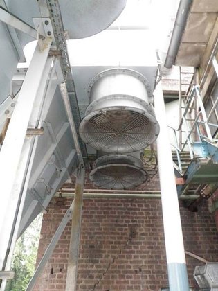 1993 带冷却器 BETH 的冲天炉过滤器，16500 立方米/小时