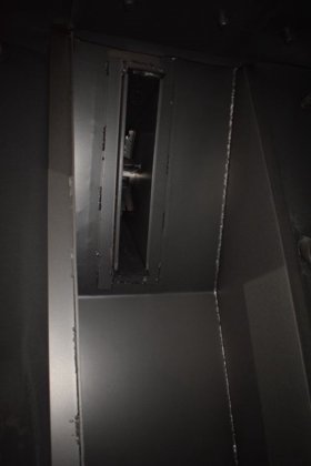 Hanger type shot blast cabin