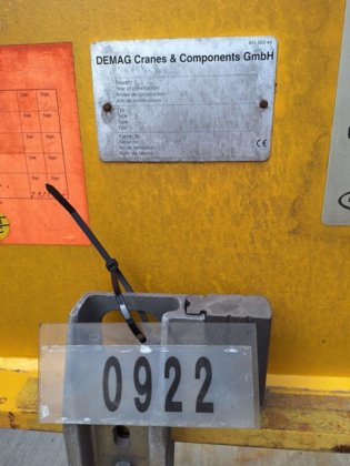 2006 DEMAG 6.3 吨桥式起重机；长度：10850 毫米