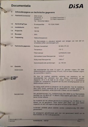 2003 Staubfilter DISA 50.000m³/h
