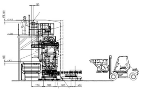 2018 浇注安装 HWS P-20-R；4 个钢包