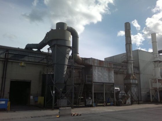 1993 BMD 粉尘过滤器，58 500 立方米/小时，带旋风分离器