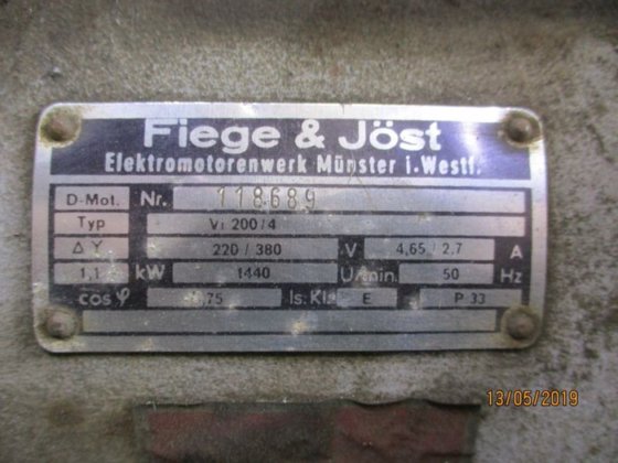 FIEGE & JÖST 振动电机，1.1 千瓦