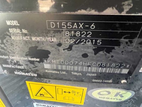 2015 KOMATSU D155AX-6