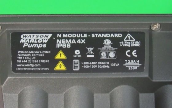 Tested Watson Marlow 530S IP66
