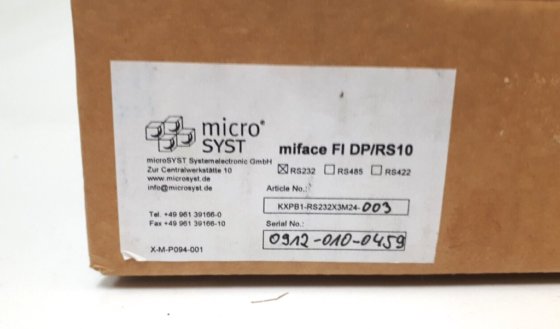 Módulo microSYST Profibus DP KXPB1-RS232X3M24-003